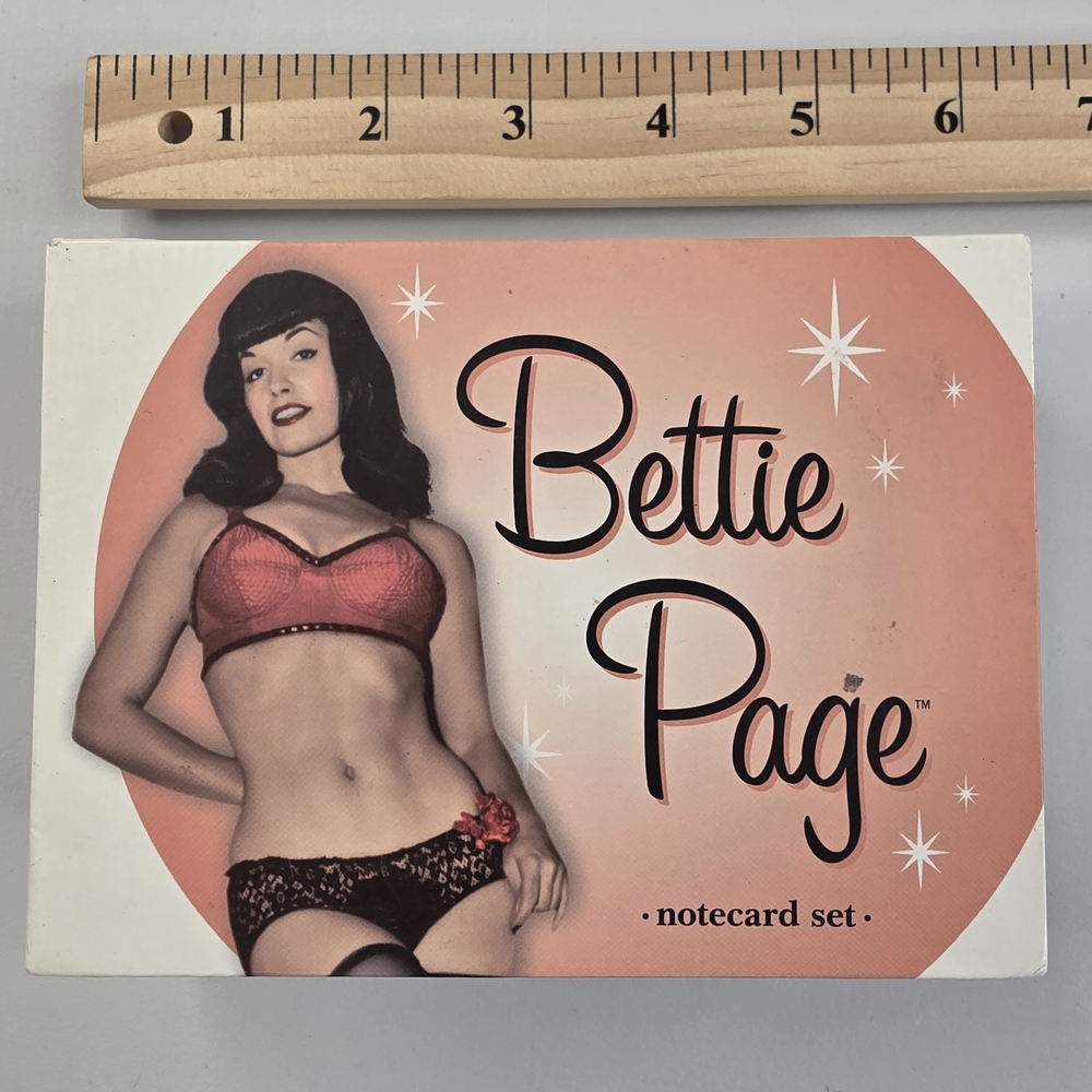 NEW Vintage 2006 Bettie Page Pinup Notecard Set New In Box 3161-D - Picture 4 of 13